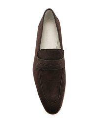 dunkelbraune Wildleder Slipper von Kiton