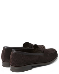 dunkelbraune Wildleder Slipper von Edward Green