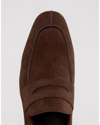 dunkelbraune Wildleder Slipper von Asos