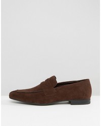 dunkelbraune Wildleder Slipper von Asos