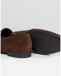 dunkelbraune Wildleder Slipper von Asos