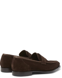 dunkelbraune Wildleder Slipper