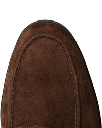 dunkelbraune Wildleder Slipper von John Lobb