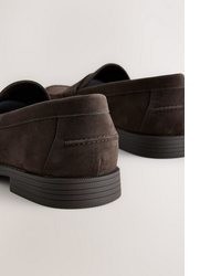 dunkelbraune Wildleder Slipper von next