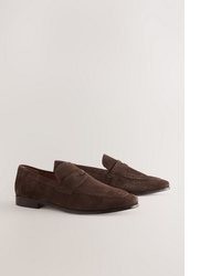 dunkelbraune Wildleder Slipper von next