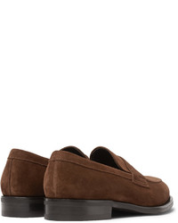 dunkelbraune Wildleder Slipper von Tom Ford