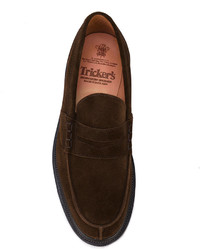 dunkelbraune Wildleder Slipper von Tricker's