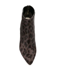 dunkelbraune Wildleder Stiefeletten mit Leopardenmuster von Antonio Barbato