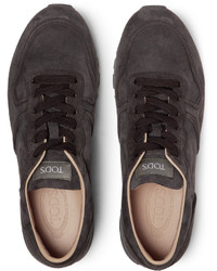 dunkelbraune Wildleder Turnschuhe von Tod's