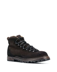 dunkelbraune Wildlederarbeitsstiefel von Officine Creative