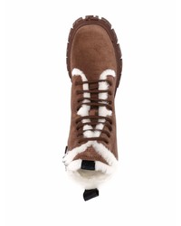 dunkelbraune Wildlederarbeitsstiefel von Fendi