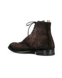 dunkelbraune Wildlederfreizeitstiefel von Officine Creative