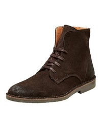 dunkelbraune Wildlederfreizeitstiefel von Selected Homme