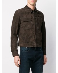 dunkelbraune Shirtjacke aus Wildleder von Ajmone