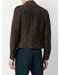 dunkelbraune Shirtjacke aus Wildleder von Ajmone