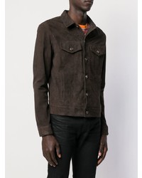 dunkelbraune Shirtjacke aus Wildleder von Alanui