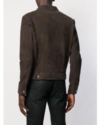 dunkelbraune Shirtjacke aus Wildleder von Alanui