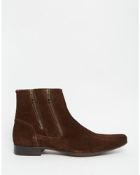 dunkelbraune Wildlederstiefel von Asos