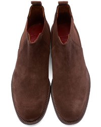 dunkelbraune Wildlederstiefel von Grenson