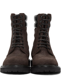 dunkelbraune Wildlederstiefel von Saint Laurent