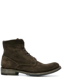 dunkelbraune Wildlederstiefel von Officine Creative