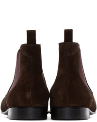 dunkelbraune Wildlederstiefel von Paul Smith