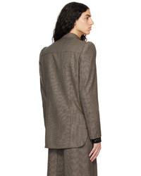 dunkelbraune Wollshirtjacke von Dries Van Noten