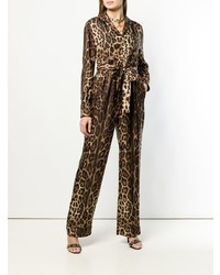 dunkelbrauner bedruckter Jumpsuit von Dolce & Gabbana