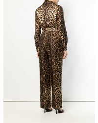 dunkelbrauner bedruckter Jumpsuit von Dolce & Gabbana