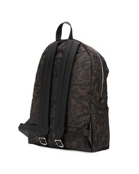 dunkelbrauner bedruckter Rucksack von Alexander McQueen