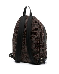 dunkelbrauner bedruckter Rucksack von Moschino