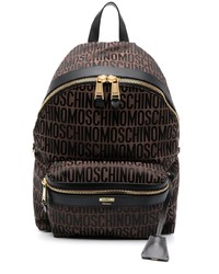 dunkelbrauner bedruckter Rucksack von Moschino