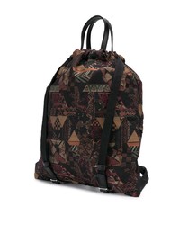 dunkelbrauner bedruckter Rucksack von Etro