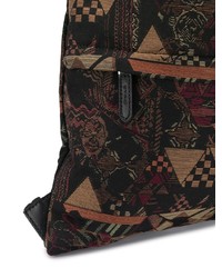 dunkelbrauner bedruckter Rucksack von Etro