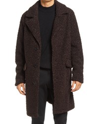 dunkelbrauner Fleece-Mantel