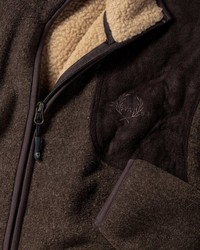 dunkelbrauner Fleece-Pullover mit einem Reißverschluß von Chevalier