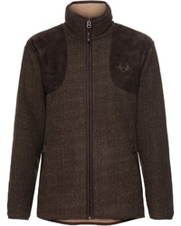 dunkelbrauner Fleece-Pullover mit einem Reißverschluß von Chevalier