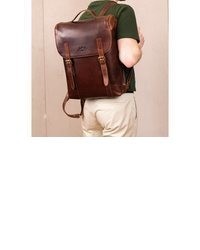 dunkelbrauner Leder Rucksack von SID & VAIN