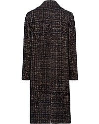 dunkelbrauner Mantel aus Bouclé mit Schottenmuster von Esprit