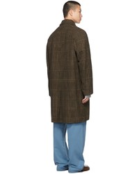 dunkelbrauner Mantel mit Hahnentritt-Muster von Dries Van Noten