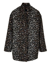 dunkelbrauner Mantel mit Leopardenmuster von Heine
