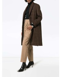 dunkelbrauner Mantel mit Schottenmuster von Calvin Klein 205W39nyc