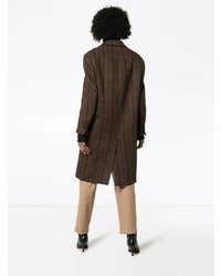 dunkelbrauner Mantel mit Schottenmuster von Calvin Klein 205W39nyc