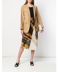 dunkelbrauner Mit Batikmuster Midirock von Weekend Max Mara