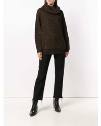 dunkelbrauner Oversize Pullover von Mes Demoiselles