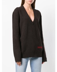 dunkelbrauner Oversize Pullover von Calvin Klein 205W39nyc