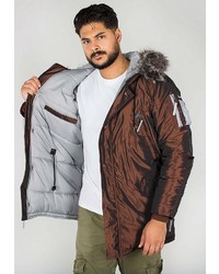 dunkelbrauner Parka von Alpha Industries