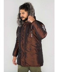 dunkelbrauner Parka von Alpha Industries