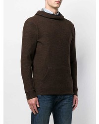 dunkelbrauner Pullover mit einem Kapuze von Dondup