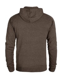 dunkelbrauner Pullover mit einem Kapuze von INDICODE